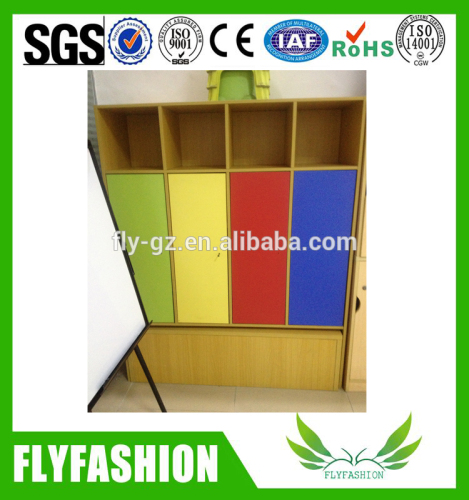 Kindergarten Furniture Colorful Wooden Kids Bookshelf