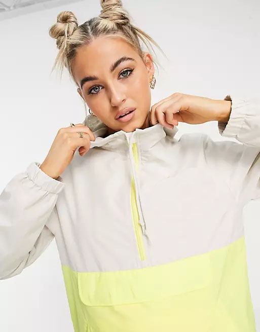 Contrast Color Hoodie Anorak For Women