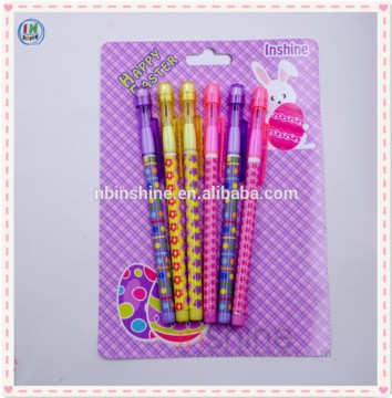 Easter Plastic Bullet Pencil , plastic multi-head bullet push pencil