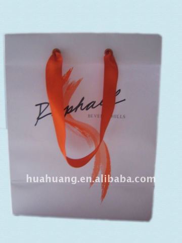 orange stain paper bag shopping bag