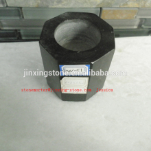 irregular black marble candle holders