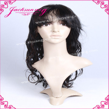 Human hair full lace wigs with bangs ,lace wigs for small heads