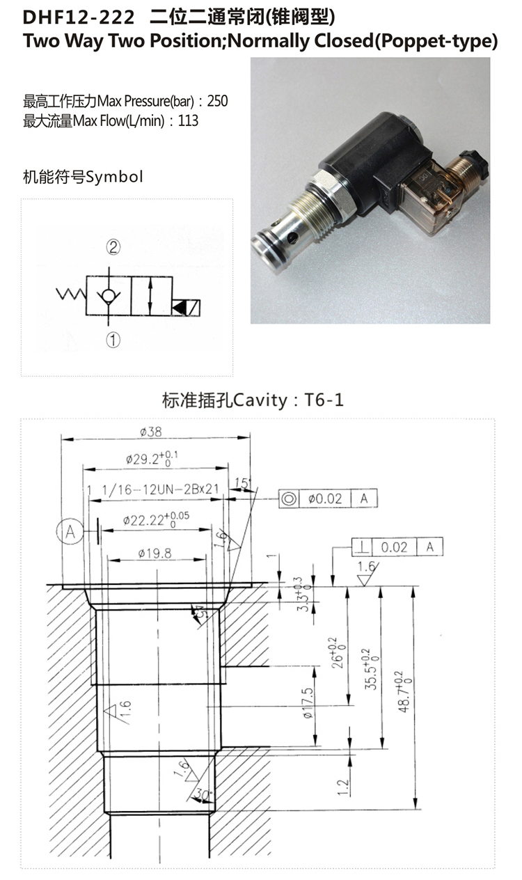 HydraForce Hydraulic Solenoid Operated Cartridge Valves