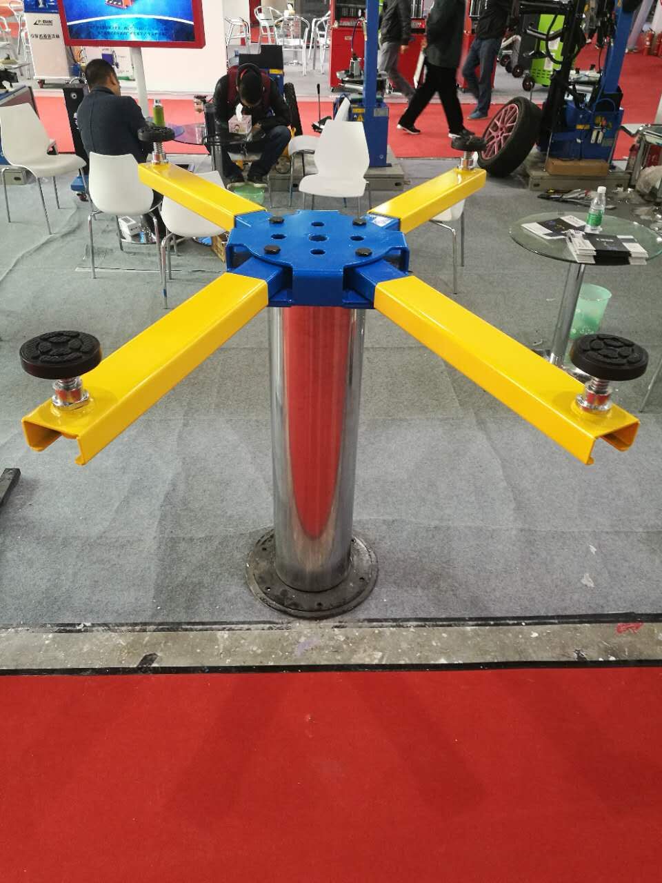 pneumatic and hydraulic single post car lift in ground lift