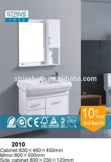Corner PVC bathroom cabinets, white PVC bathroom unit
