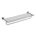 Stainless towel rack on wall