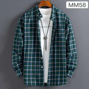 Mens cotton brushed check  ls shirt