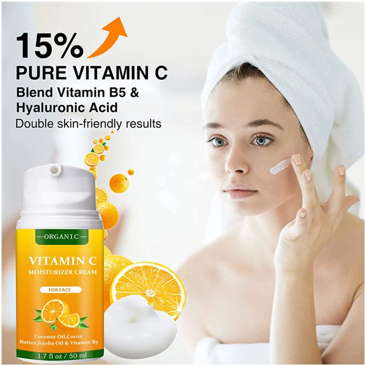 Organic Anti Acne & Dark Spot Brightening Skin Vitamin C Face Moisturizer Cream