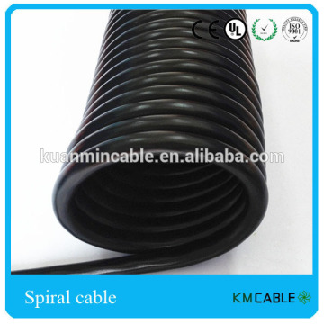 Direct selling PU coated 6 core spiral cable