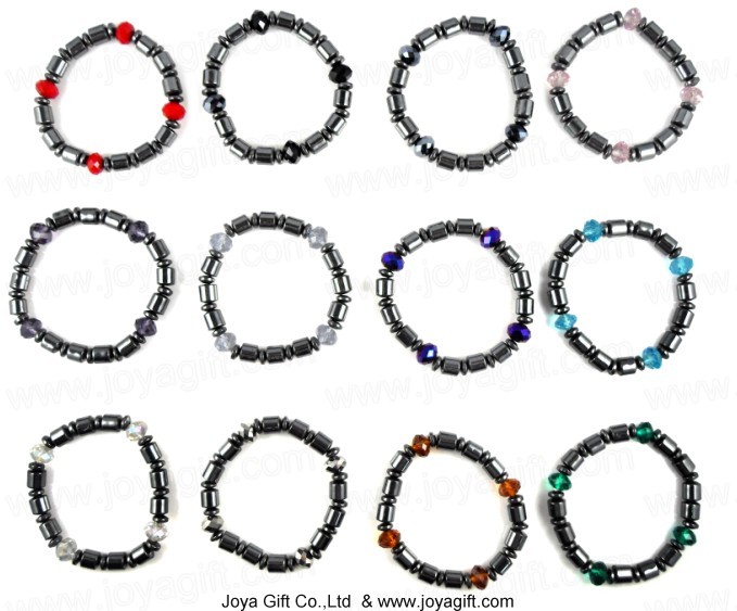 Pulsera de cristal de hematita de 12 colores