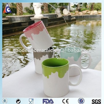 300ml color inside milk mug ceramic