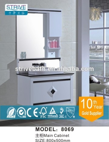 Modern white meet black pvc bathroom vanity