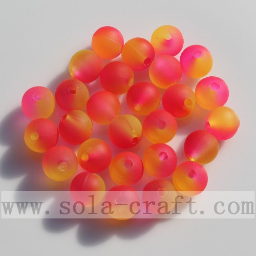 Neue zweifarbige Jelly Rubber Round Beads Großhandel