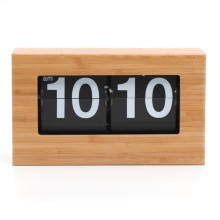 Small Natural Bamboo Flip Clock for Tables