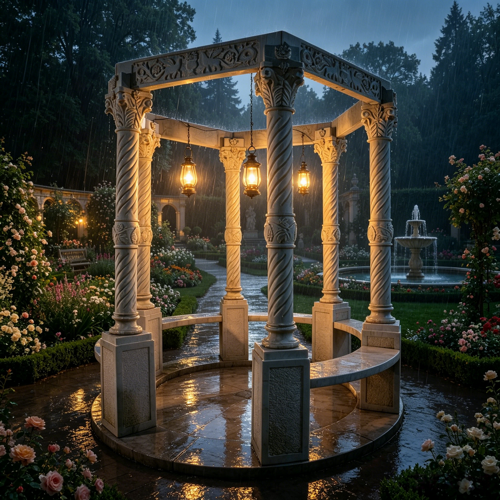white-marble-gazebo-night-led-lighting white-marble-gazebo-night-led-lighting