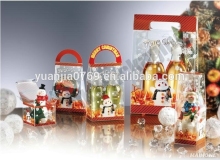 Christams gift packaging pvc boxes with handle