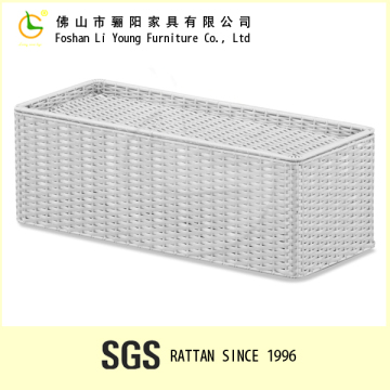 China Factory low price and hot sale Supply Handwoven PE Rattan Basket LG95-1633 handwoven PE rattan basket
