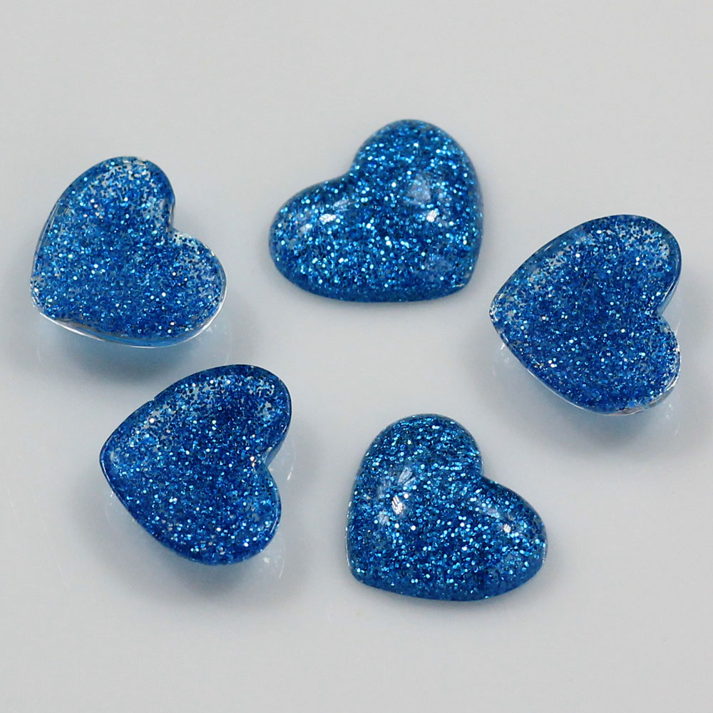 new arrival 14mm Cute Glitter heart Flatbacks Resin Kawaii Cabochons Charms DIY FashionDeco for Kids Hairbow embellishments