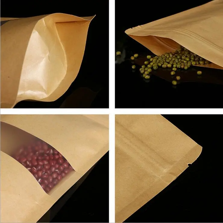 Kraft Paper Food Package Bags with Clear Window