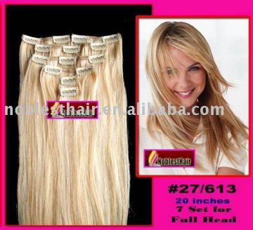 Human hair clip wefts wholesale