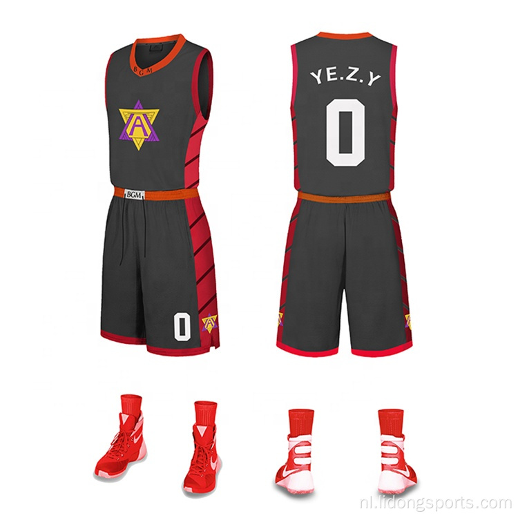 Custom team basketbal uniform logo ontwerp Sport groothandel