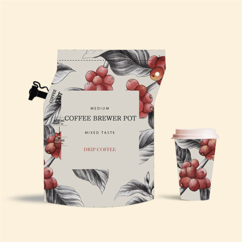 Cold Brew amusable Coffee-To-Go Pouch Custom, Mausable Coffee-To-Go Packing Pillusable Coffee-To-Go-veske