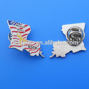 Honor vets Vote American flag yellow Ribbon Lapel Pin badges