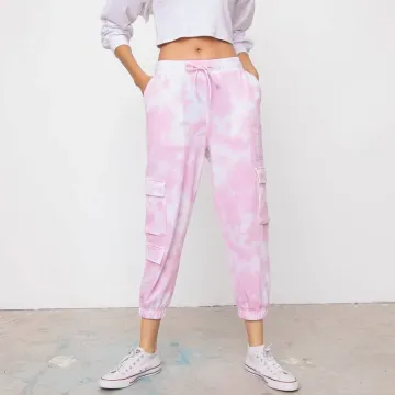 Womens Sport Tie Dye Pocket Jogger Pants