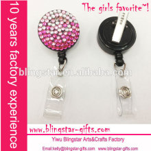bling rhinestone ABS plastic badge reel