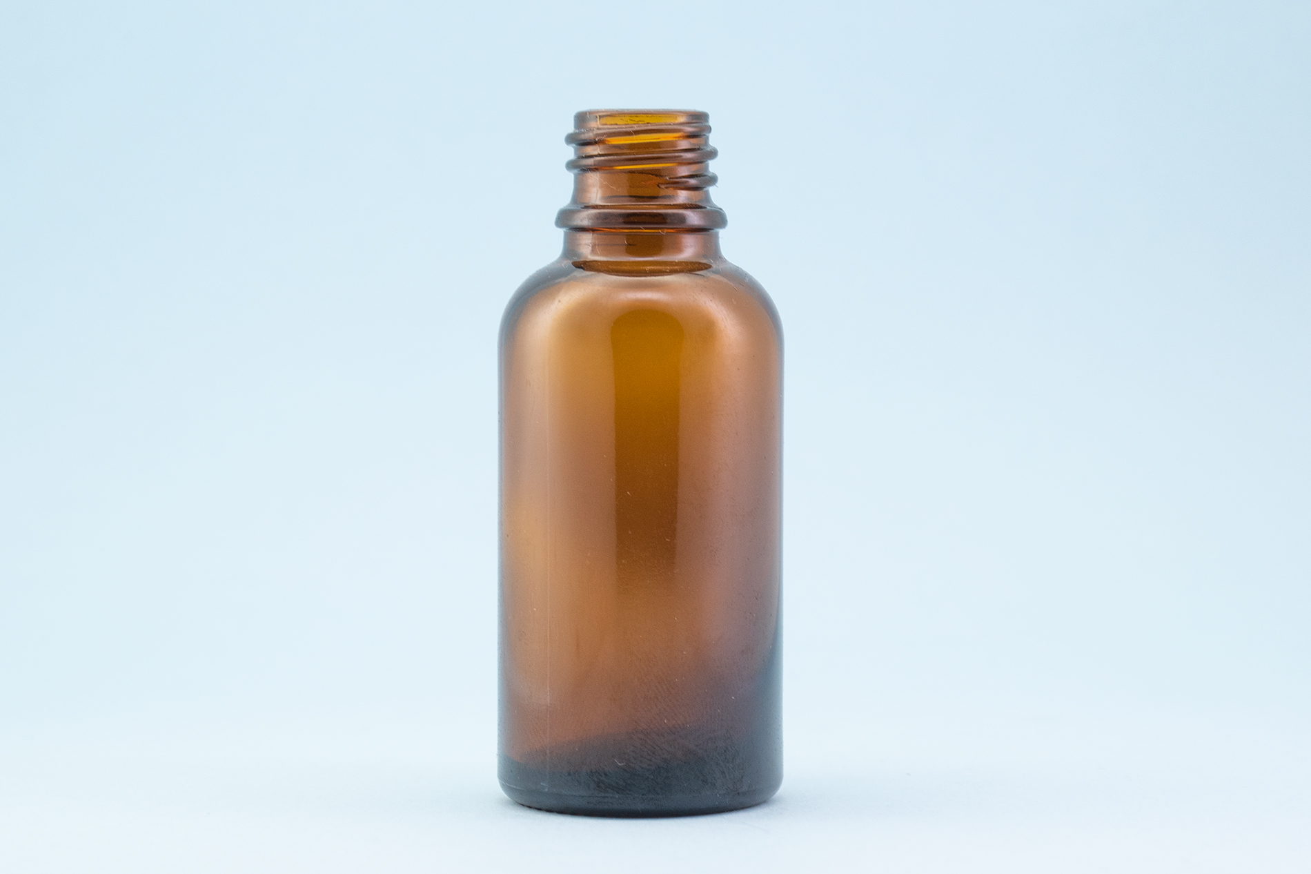 Garrafas de vidro redondas âmbar Boston de 30 ML/1 onça com pescoço 18/410 30 ML/1 OZ Amber Boston Round Glass Bottles With 18/410 Neck