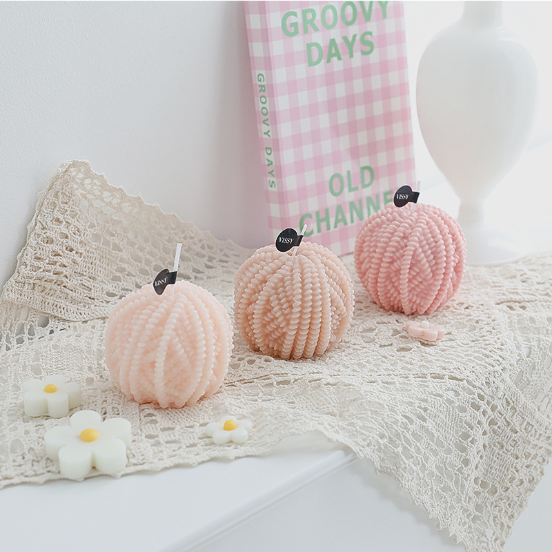 Home Decoration Cute Design WOOL BALL Scented Candle