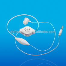 Retractable single earbud earphone microphone for only one ear