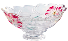 Colored glass fruit bowls