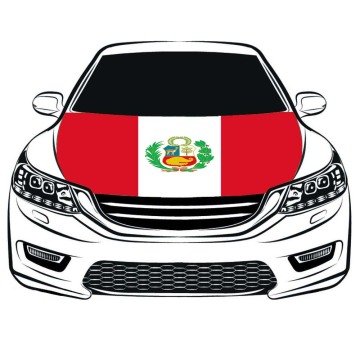 Peru Flag Car Hood flag 100% Elastic Fabrics 100*150cm