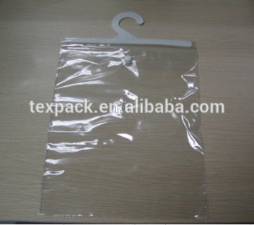 Plastic hanger PVC bags with snap button for clothes