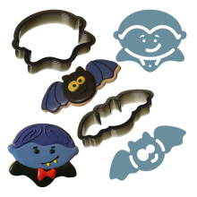 Halloween Dracula Bat Biscuit Fondant Dough Cutter Mold and Cookie Cutter Template