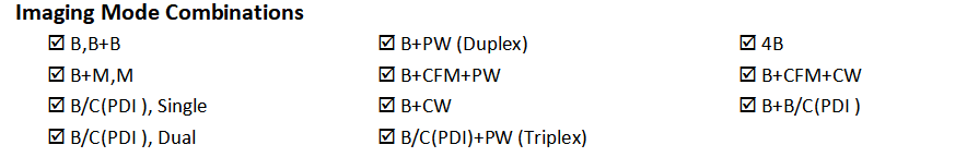 Рэжым малюнка доплераграфіі Krayson KN30 Krayson KN30 Color Doppler Image mode