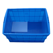 Stackable Plastic Crates with Attached Lids - Tote Containers & Mobile Crates