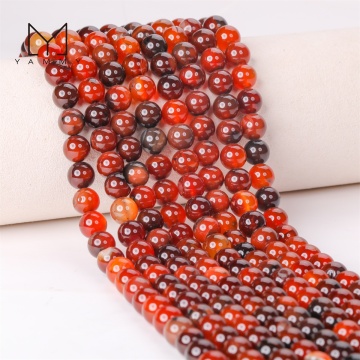 Natural Carnelian and Agate Stone Beads: 6mm Strands for Jewelry Making