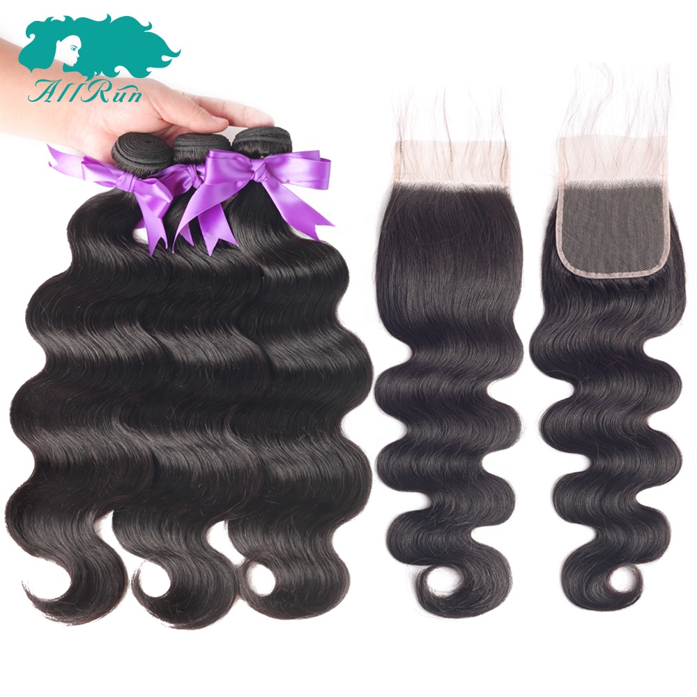 China sales body wave remy 3 bundles of brazilian hair with closure