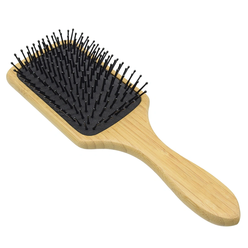 Natural Bamboo Wooden Paddle Hair Brush-Detangling Scalp Massage Hair Comb