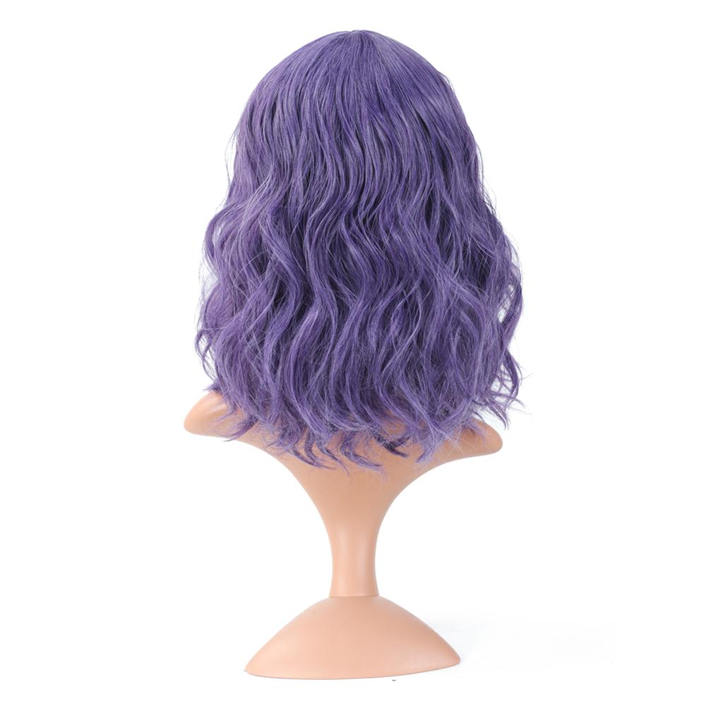 MYZYR own brand wig high-quality heat-resistant synthetic wig 16 inches, fluffy wavy bangs wig, noble gold artificial wig