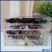 Handmade lucite acrylic makeup organizer/acrylic lucite clear cube makeup organizerplastic makeup organizer