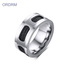Custom Mens Wedding Band With Cable Inlay