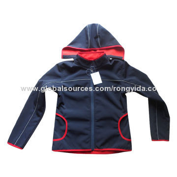 Kids' Soft-shell Jacket, Made of 94% Polyester, 6% Elastane