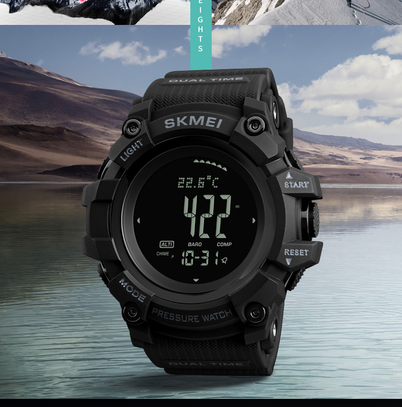 Top selling skmei 1358 waterproof alarm chrono compass sports watches men wrist for wholesale