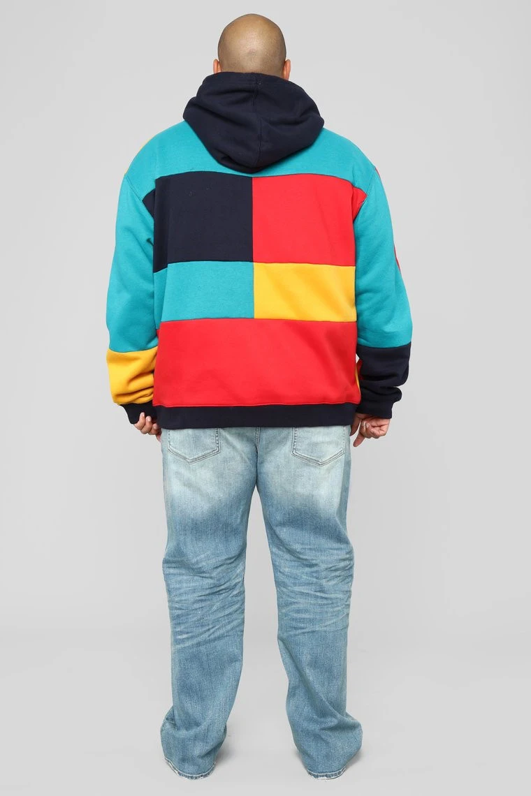 New Multicolor Stitching Loose Fashion Street All-Match Hoodie