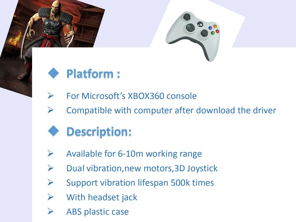 Senze Wireless White Game Gamepad /Joystick for xBox360