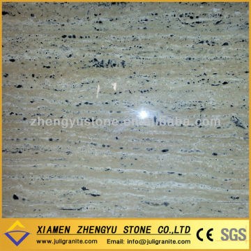 Turkish beige travertine tile black polyester coated