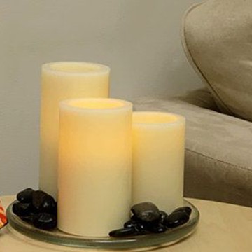 Ivory color flickering LED candles set